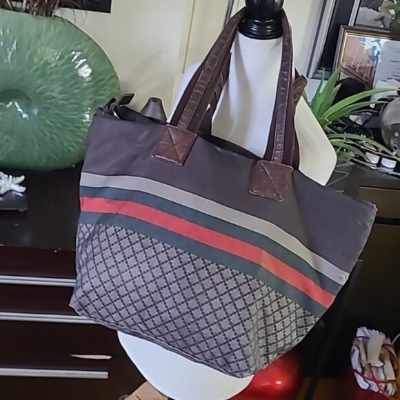 Gucci Handbags - GUCCI Diamante Tote Bag Nylon AUTH